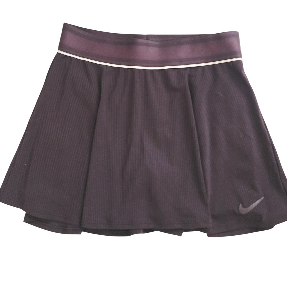 Nike Court Dri-FIT Victory Tennis Skirt Plum Purple Ribbed Skort XS 939318-659